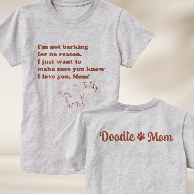 Camiseta Personalized Doodle Mom T-shirt Custom name Gift (Criador carregado)