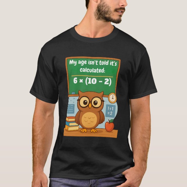Camiseta Personalized Funny Math Lover Humor Owl Birthday  (Frente)