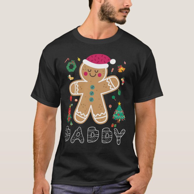Camiseta Personalized Gingerbread Family Christmas Pajamas  (Frente)