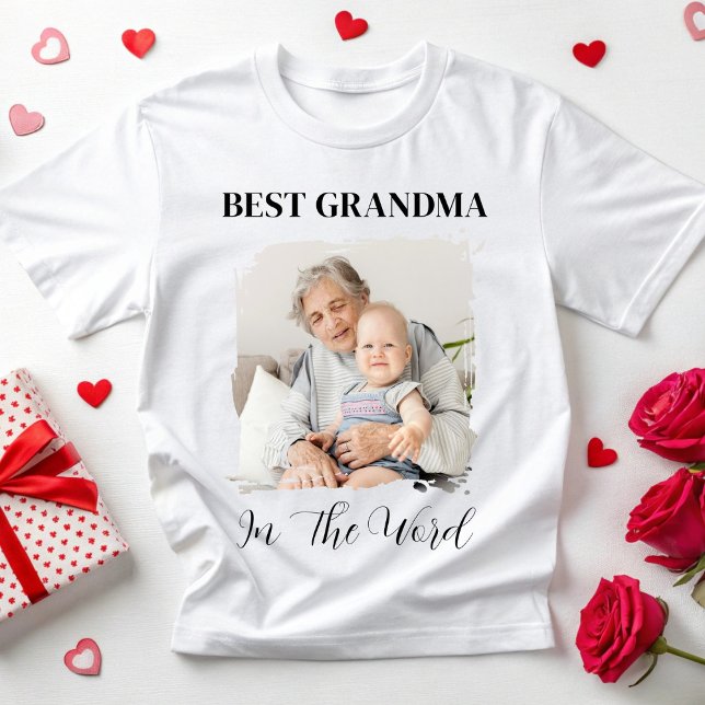 Camiseta Personalized Grandma Photo Custom Grandma Mom Gift (Criador carregado)