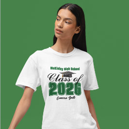 Camiseta Personalized Green Class of 2026 Graduation