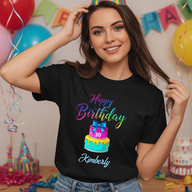 Camiseta Personalized Happy Birthday T-Shirt  (Criador carregado)