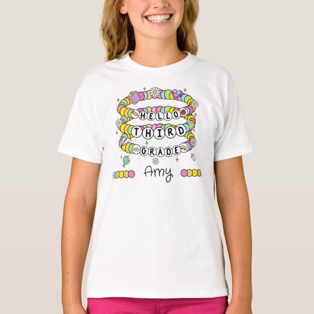 Camiseta Personalized Hello Third Grade T-Shirt (Frente)