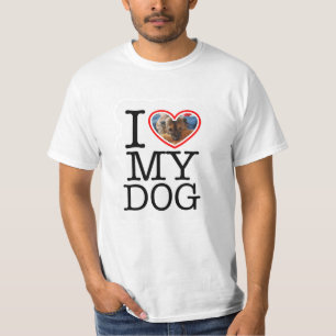 Camiseta Personalized I Love My Dog Photo
