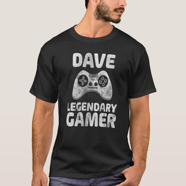 Camiseta Personalized Legendary Gamer  Dave Name Video Game (Frente)