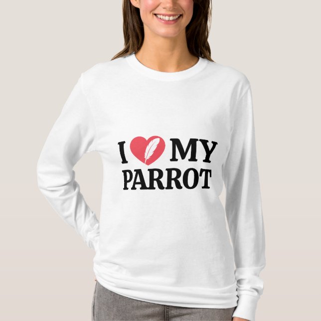Camiseta Personalized Minimal Parrot Love Typography (Frente)