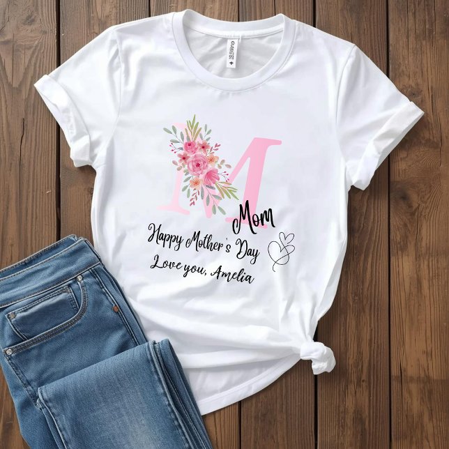Camiseta Personalized Mom Initial T-Shirt (Criador carregado)