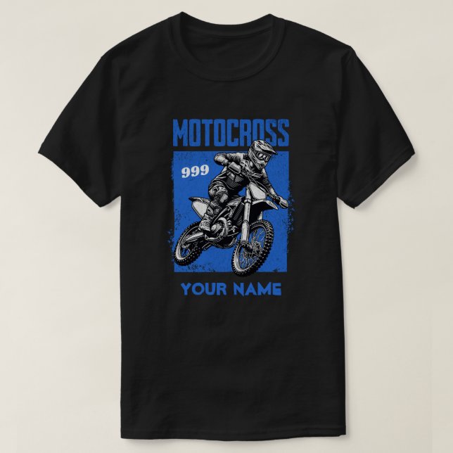 Camiseta Personalized Motocross Racing Dirt Bike Rider (Frente do Design)