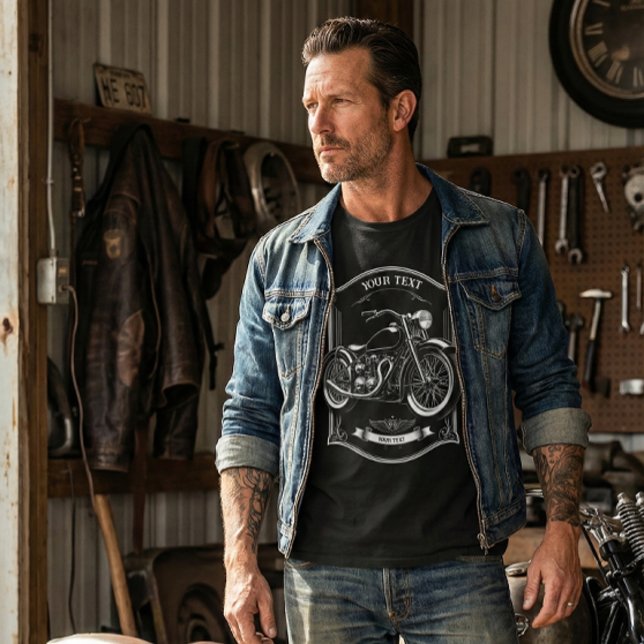 Camiseta Personalized Motorcycle Biker Gift T-Shirt (Criador carregado)