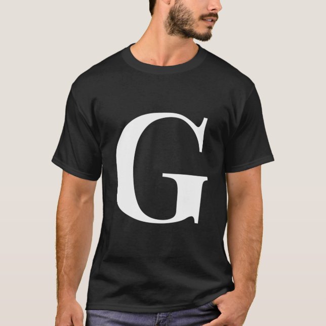 Camiseta Personalized Name Alphabet Initial Letter G (Frente)