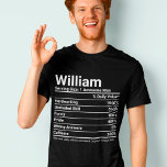 Camiseta Personalized Name Custom Funny Nutrition Facts<br><div class="desc">Personalise a Shirt to be uniquely for your special Loved one to create a unique gift for birthdays, anniversaries, weddings or any day you want to show how much he/she means to you, with this Funny Nutrition Facts Idea. Customize or edit further by clicking the "customize further" link and use...</div>