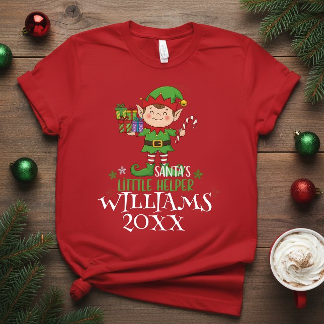 Camiseta Personalized name,Santa’s Little Funny Elf Holiday (Criador carregado)