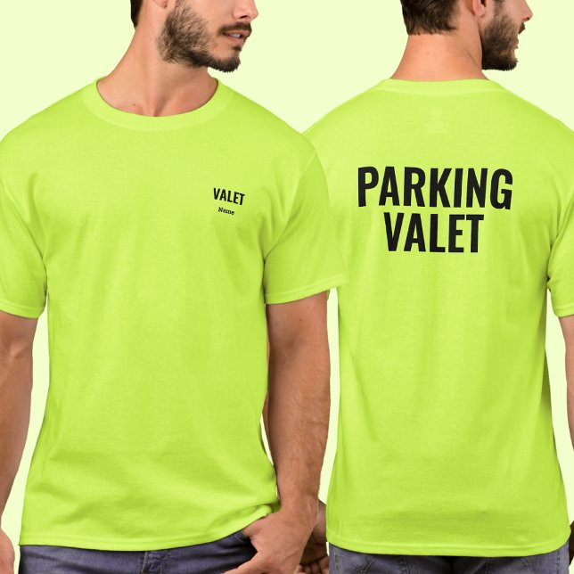 Camiseta Personalized Name Valet Parking Attendant Shirt (Criador carregado)