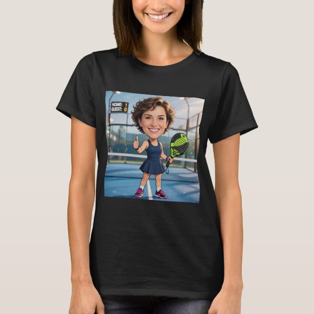Camiseta Personalized Paddle/Pickleball Caricature   (Frente)