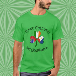 Camiseta Personalized Philippines Ireland USA Shamrock Men