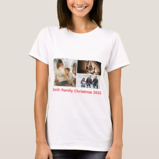 Camiseta Personalized Photo Collage Family Christmas