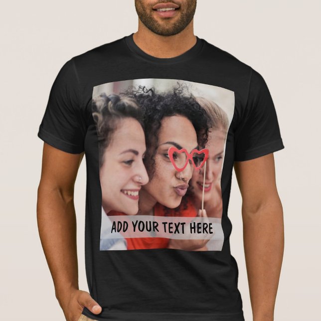 Camiseta Personalized Photo & Text Or Name  (Criador carregado)