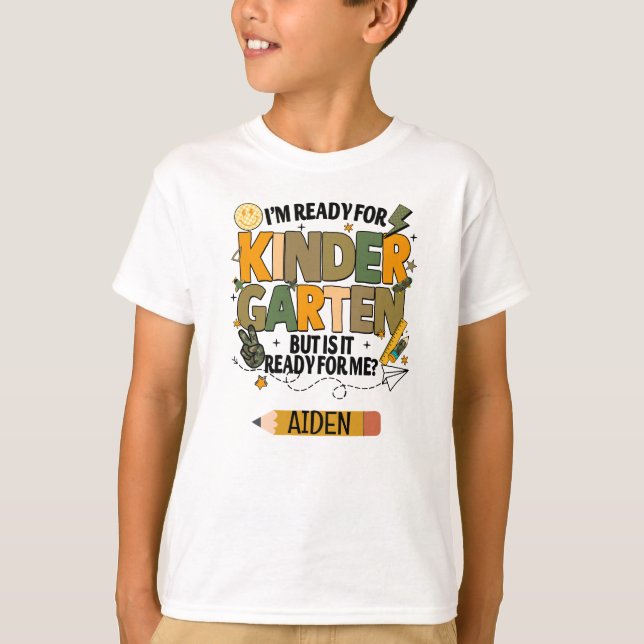 Camiseta Personalized Ready For Kindergarten T-shirt (Frente)