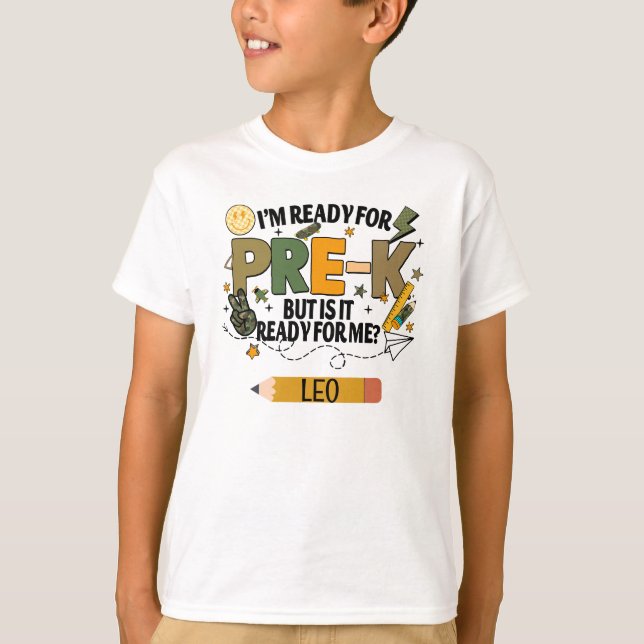 Camiseta Personalized Ready For Pre-K T-Shirt (Frente)