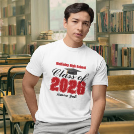 Camiseta Personalized Red Class of 2026 Graduation