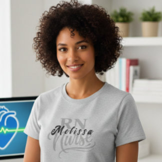 Camiseta Personalized RN Name T-Shirt for Women