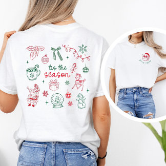 Camiseta Personalized Santa & ’Tis the Season Christmas