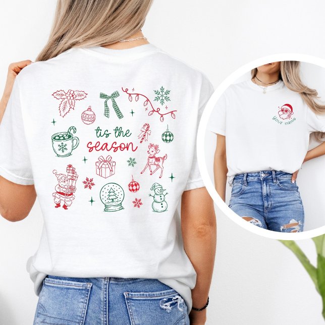 Camiseta Personalized Santa & ’Tis the Season Christmas (Criador carregado)