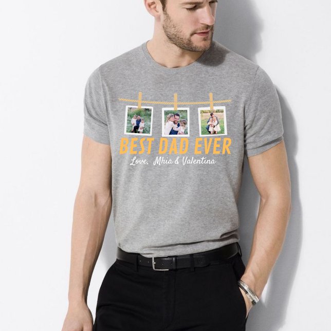 Camiseta Personalized T-shirt for dad with family photos (Criador carregado)