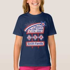 Camiseta Personalized USA 250–Patriotic Retro Marquee