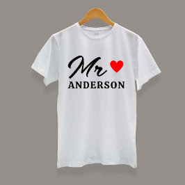 Camiseta Personalized Wedding Monogram with Moden Writing