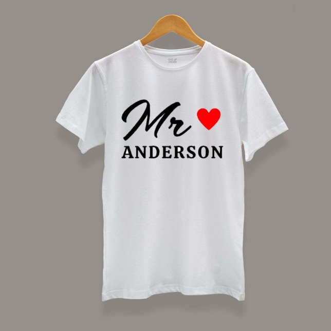 Camiseta Personalized Wedding Monogram with Moden Writing (Criador carregado)