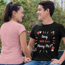 Camiseta Personalized “Will You Marry Me?” Heart Design