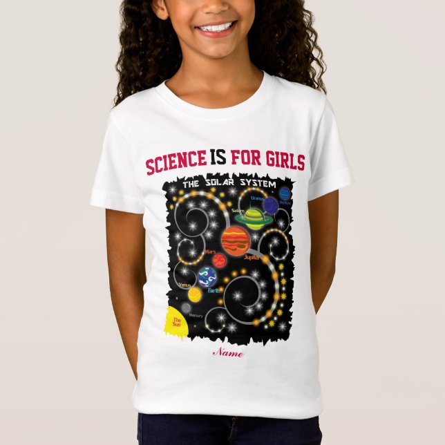 Camiseta PersonalizedScience É para meninas, o sistema (Frente)
