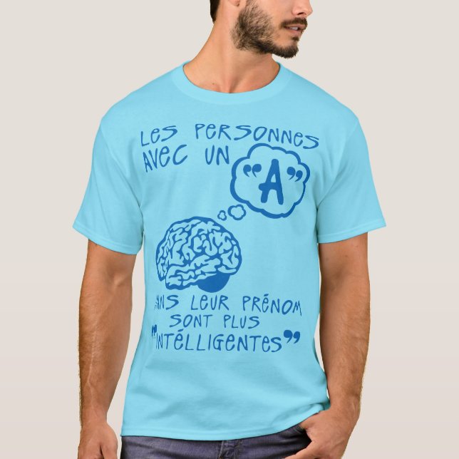 Camiseta personnes a prenom intelligentes citation cerveau  (Frente)