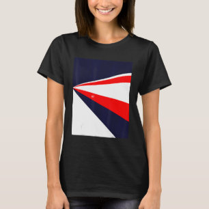 Camiseta Perspectiva retro-design vermelho branco