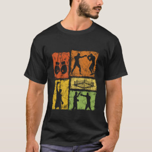 Camiseta Perspectivas de Boxe Vintage Estilo Retro Desgasta