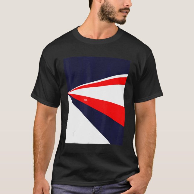 Camiseta Perspective retro design red white blue (Frente)