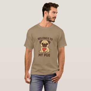 Camiseta Pertence ao Meu Pug – Design Fofo de Amante de Cac