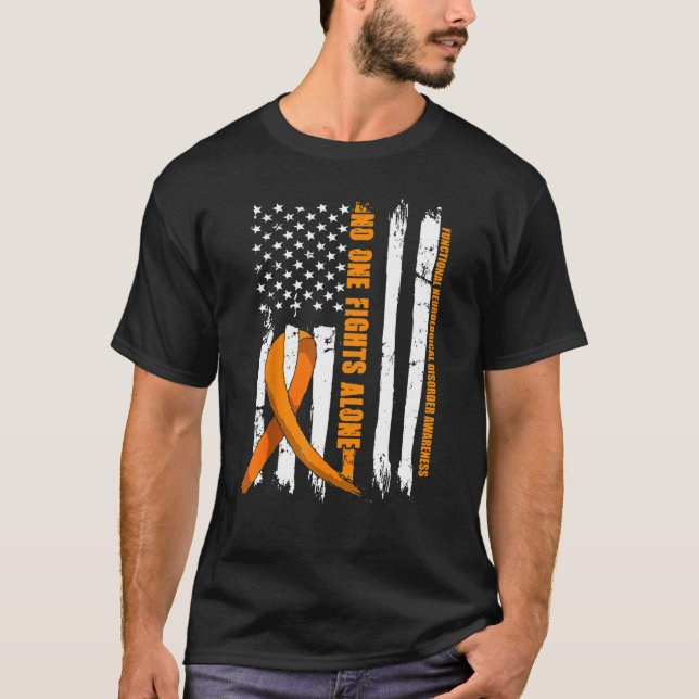 Camiseta Perturbação Neurológica Funcional FND Orange Ribbo (Frente)