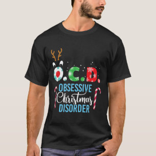 Camiseta Perturbação Obsessiva de Natal! Reindeer Antlers G