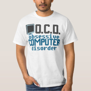 Camiseta Perturbação Obsessiva do Computador Cara Engraçada