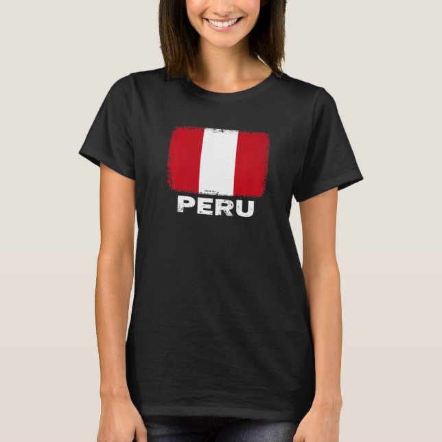 Camiseta Peru: Bandeira apóia Pessoas femininas peruanas (Frente)
