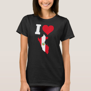 Camiseta Peru: Bandeira do Peru I Love Peru