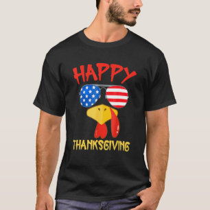 Camiseta Peru com Óculos de Sol da Bandeira Americana Feliz