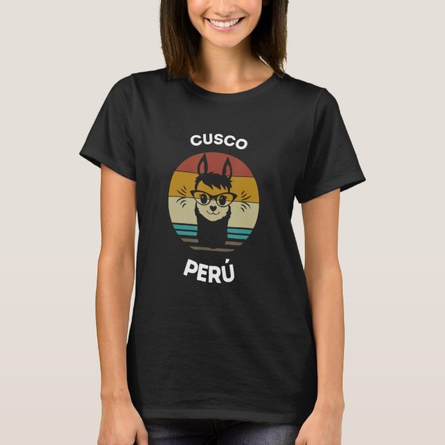 Camiseta Peru Cusco Charming Llamas Cuzco Peru Llama Lo (Frente)