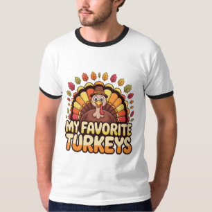 Camiseta Peru de Ação de Graças Fofo – Meus Perus Favoritos