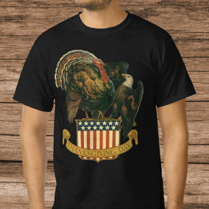 Camiseta Peru de Ação de Graças Vintage, Águia, Bandeira Am