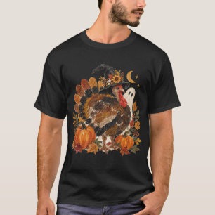 Camiseta Peru de Chapéu de Bruxa Halloween Dia de Ação de G