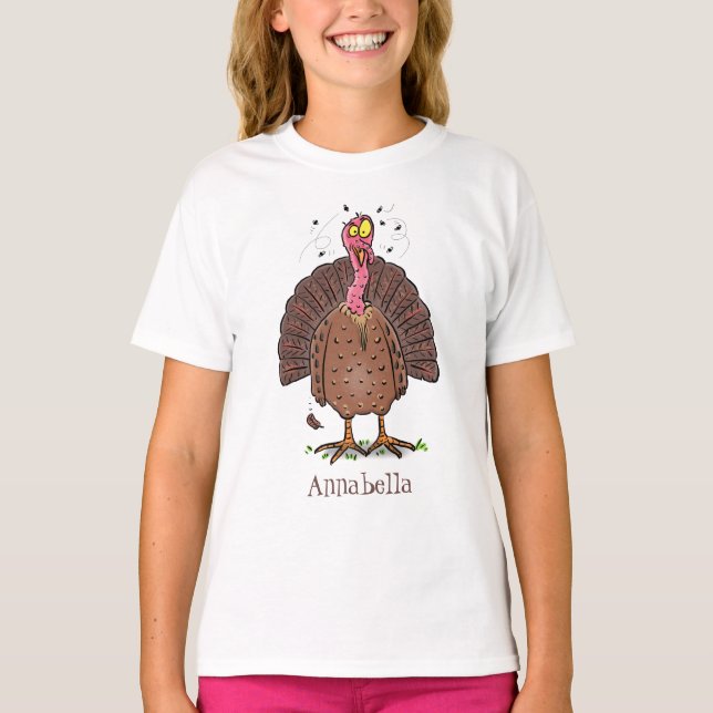 Camiseta Peru-de-fazenda engraçado e castanho com cartograf (Frente)