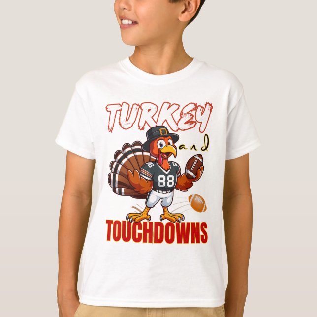 Camiseta Peru do Dia de Ação de Graças e Touchdowns Footll  (Frente)